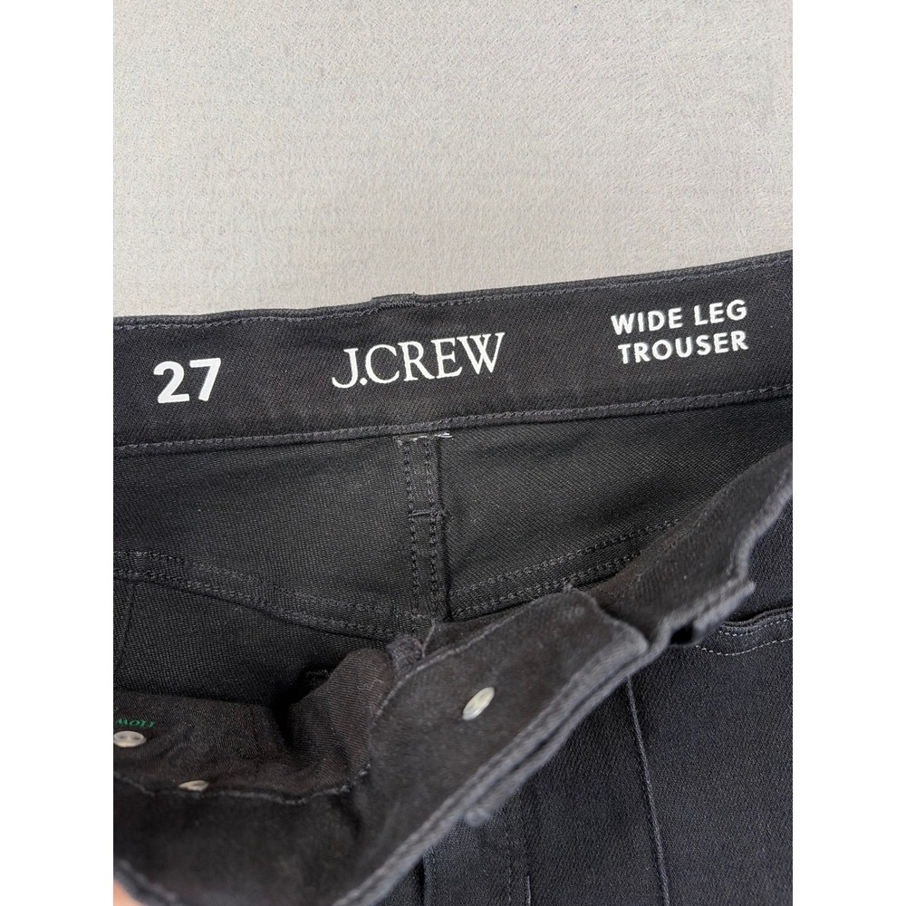 J.Crew Womens Wide Leg Trouser Jeans Black High Rise Seam Detail Size 27 - Picture 2 of 8